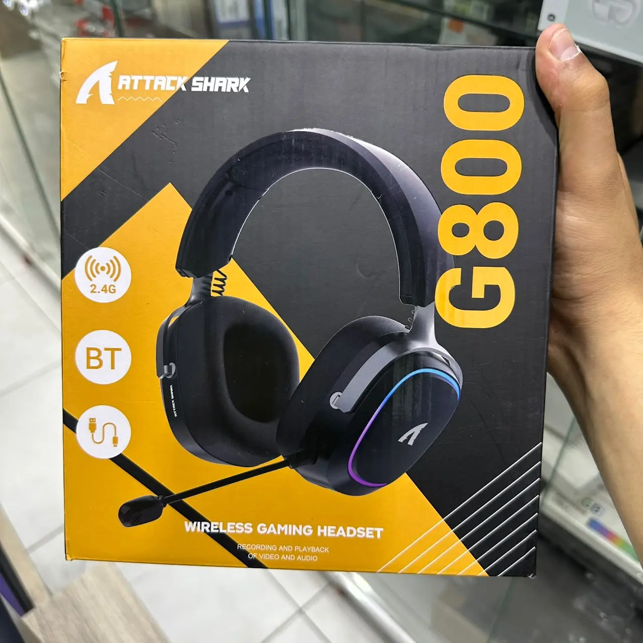 CASQUE GAMING ATTACK SHARK G800 WIRELESS WHITE